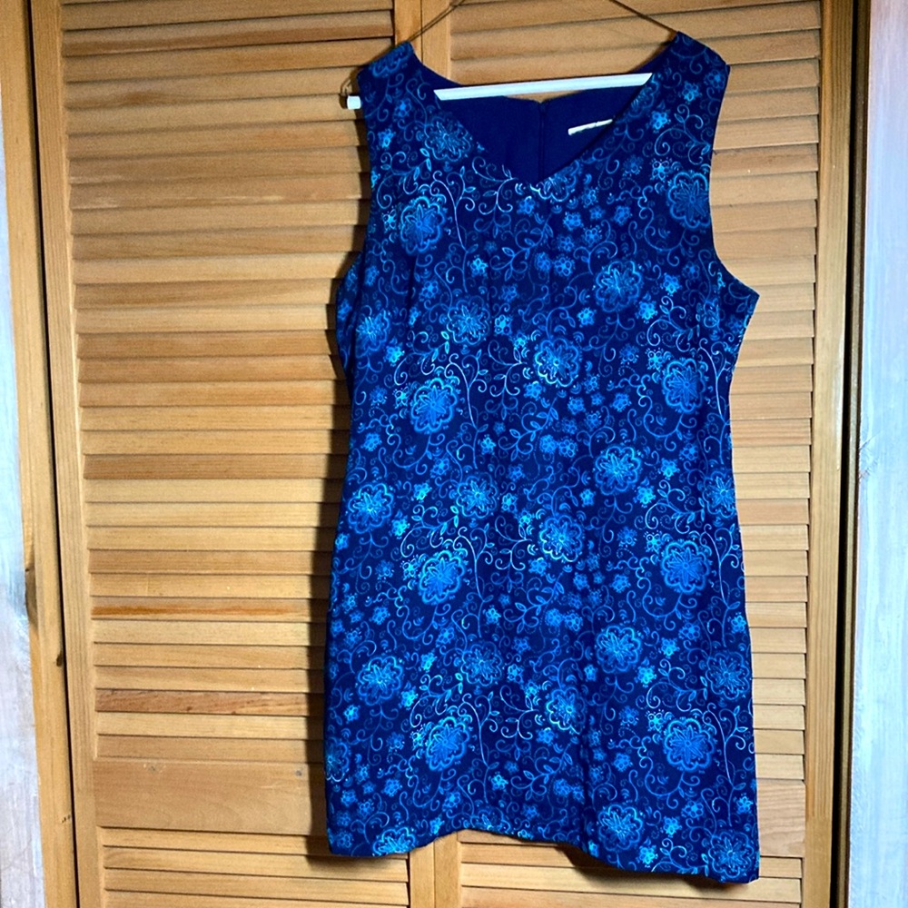 Blue Flower Print Dress
